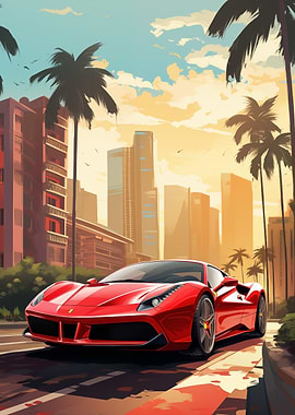 Red Ferrari F40 Super Car