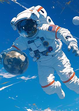 Astronaut Playing Ball