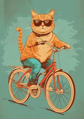 Cat Riding A Bicycle