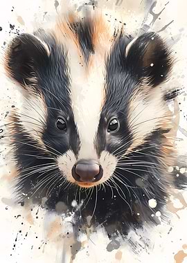 Skunk Watercolor