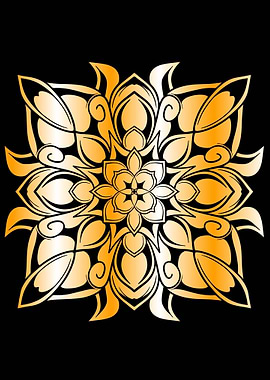Mandala art in Gold Colour