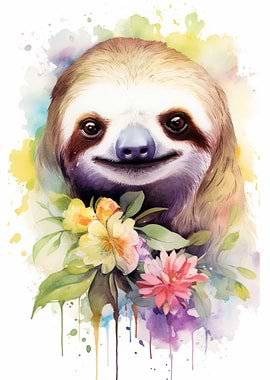 Sloth Watercolor