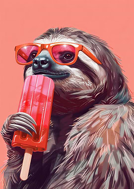 Sloth Eating Ice Cream