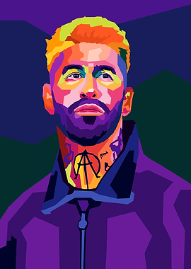 Sergio Ramos Wpap Pop Art