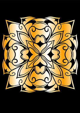 Mandala art in Gold Colour