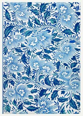 Floral blue pattern