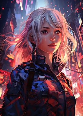 Futuristic cyberpunk girl
