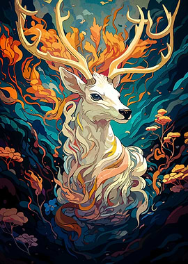 colorful deer animal