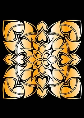 mandala art in gold colour