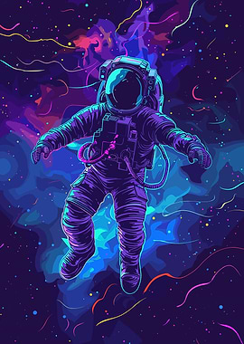 Neon Astronaut Space
