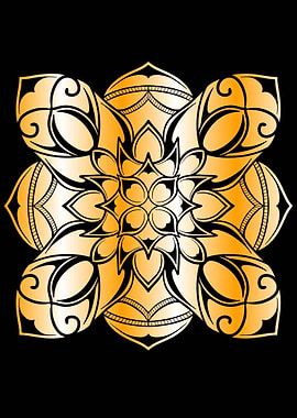 Mandala art in Gold Colour