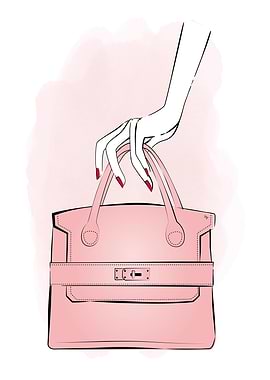Hand with pink handbag