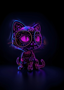 Purple Neon Cat 4