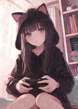 Kawaii Nekomimi Gamer Girl