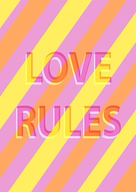 Retro Love Rules Sign