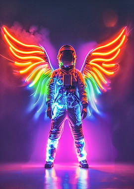 Neon astronaut