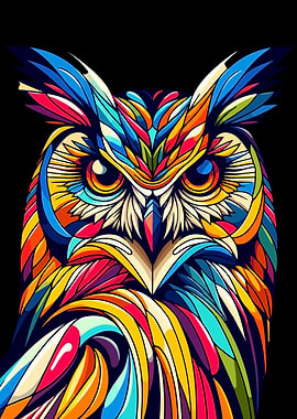 Owl wpap Colorful pop art