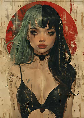 Vintage Asian Goth Girl