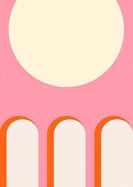 Peach Midcentury Arch