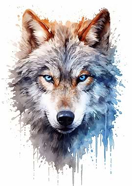 wolf watercolor