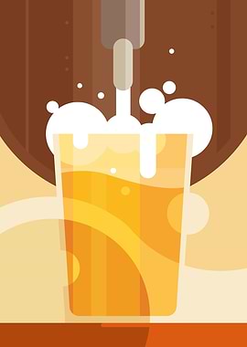 Glass filled with beer