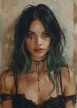 Vintage Young Goth Girl