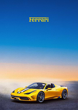 額縁 Displate YellowFerrari Limited Poster 額縁 Displate YellowFerrari Limited Poster Yellow Ferrari