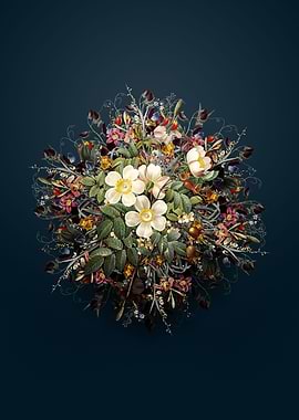 White Candolle Rose Wreath