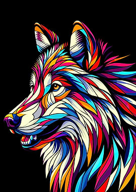 Wolf wpap Colorful
