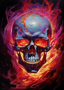 Burning Skull Head