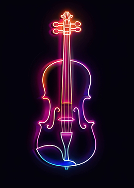 Violin Music Neon