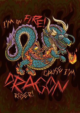 Dragon rider on fire