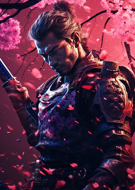 Japanese samurai sakura