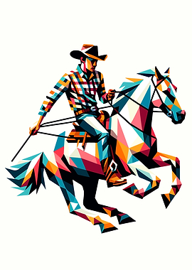cowboy riding horse wpap C