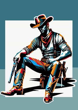 cowboy wpap pop art
