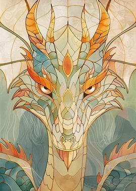 Dragon Retro Gold Glass