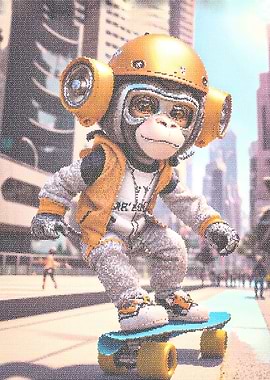 monkey playing on a skate