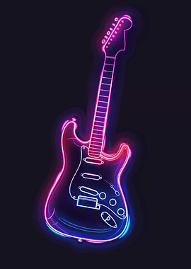Guitar Music Neon