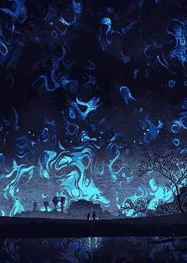 Magical Japanese night sky