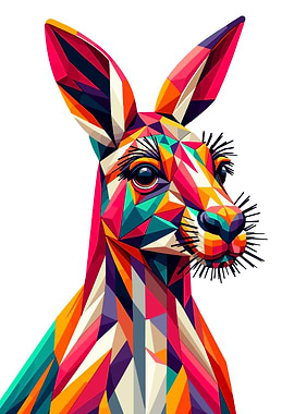 Kangaroo wpap pop art