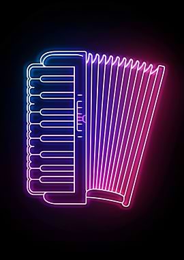 Accordion Music Neon