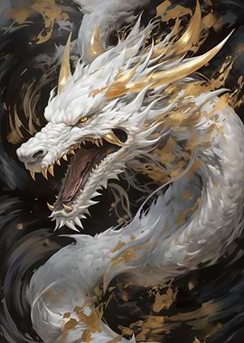 Chinese Dragon Gold Ink