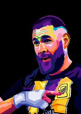 Karim Benzema Pop Art