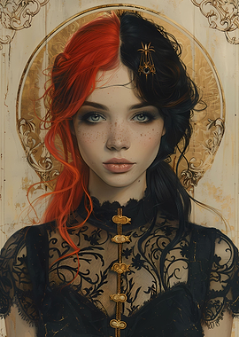 Goth Girl with Freckles