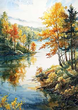 Golden Autumn Reflection