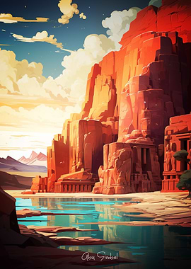 Abu Simbel Oil Painting