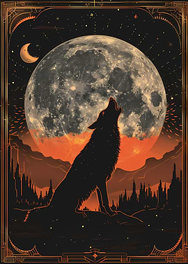 Howling Wolf Tarot Card