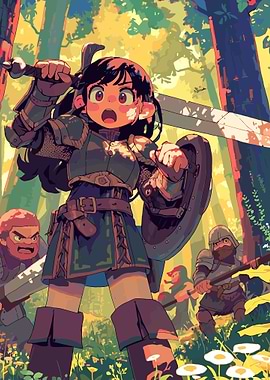 Cartoon Warrior Girl