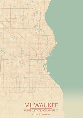 Milwaukee Vintage Map