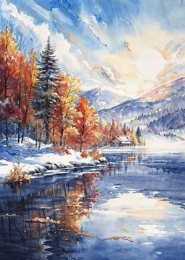 Winters Dawn Reflection